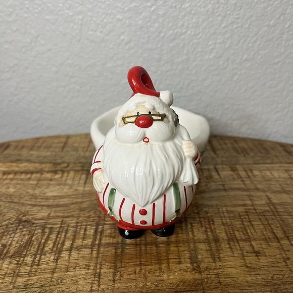 VTG  FITZ AND FLOYD‎ OMNIBUS Candle Holder Christmas SANTA Votive Dish - Picture 4 of 8